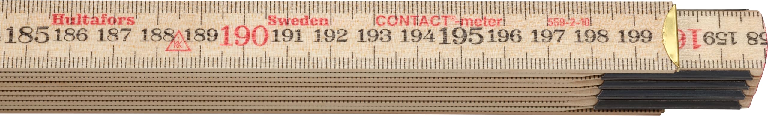 Lot de 3 mètres de contact I Hultafors I Mètre à maillons 2 m avec graduation inversée pour les mesures ajustées I Fabriqué en Suède I 3 x 2 m Mètre pliant en bouleau I 101804