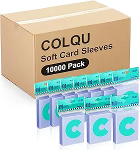 10000ct Clear Card Sleeves for Trading Cards, Soft Baseball Sports Card Sleeves, Soft Plastic Protector Fit for MTG Game Standard Cards