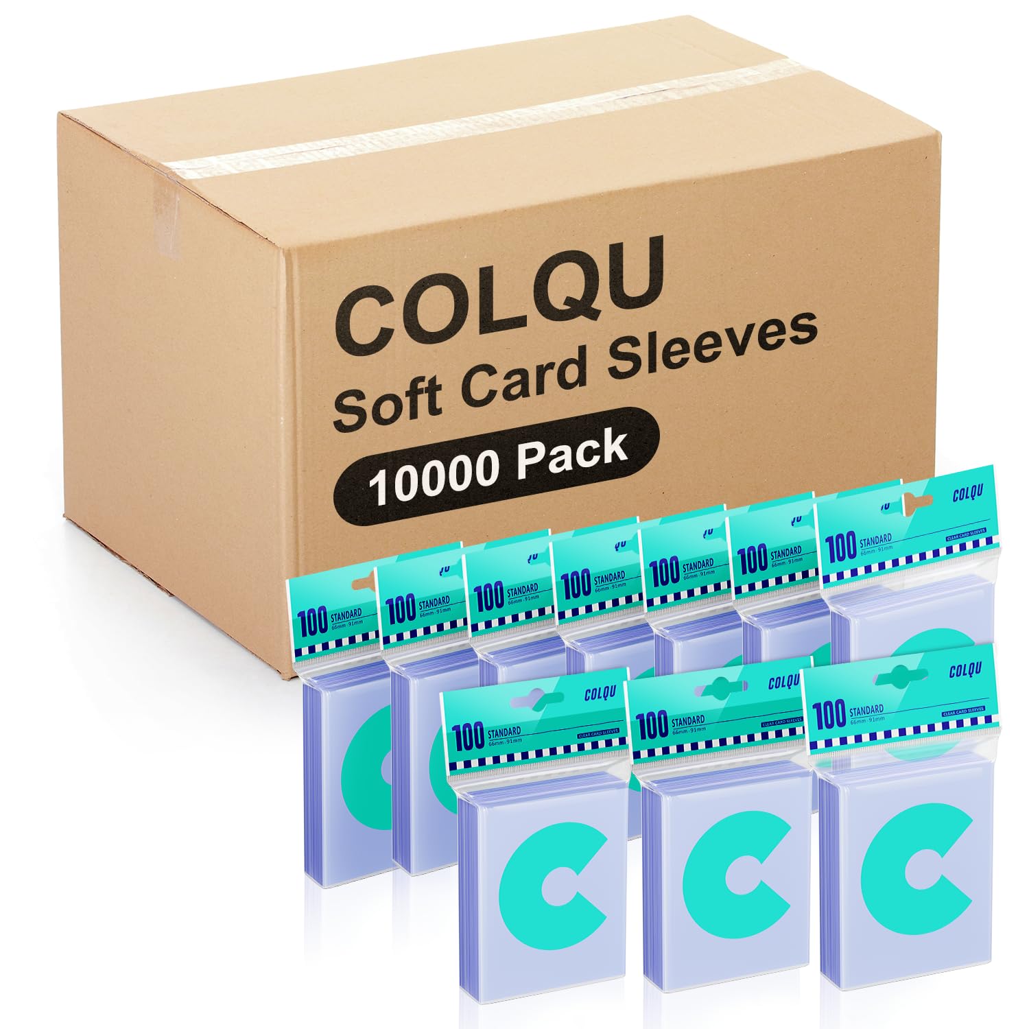 10000ct Clear Card Sleeves for Trading Cards, Soft Baseball Sports Card Sleeves, Soft Plastic Protector Fit for MTG Game Standard Cards