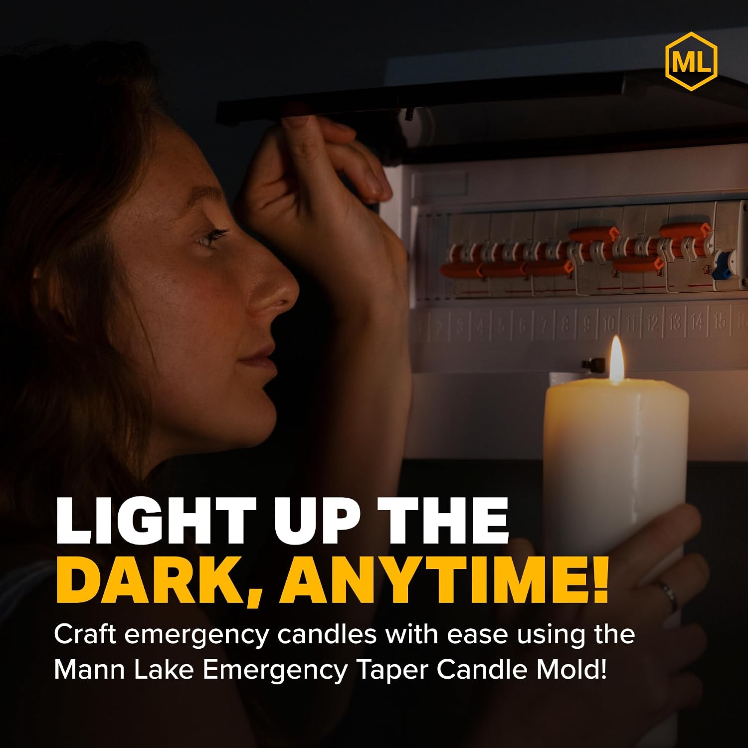 Mann Lake Emergency Taper Candle Mold, Flexible Rubber Mold for DIY Candle Making, Reusable and Easy to Use, Ideal for Beginners, Survival Kits, Power Outages & Home Decor, Durable Easy Release Design