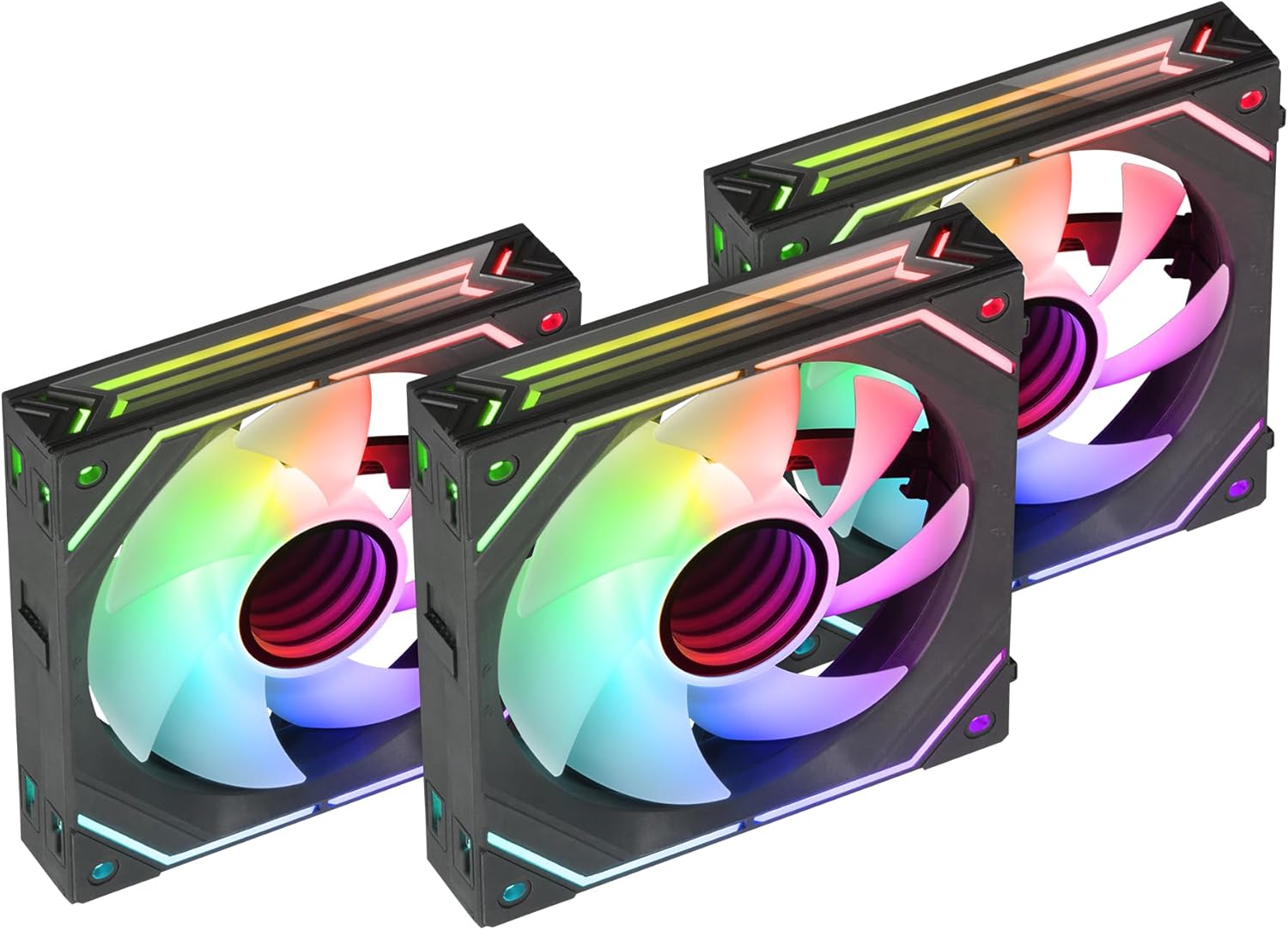 MARSGAMING Mars Gaming MF-PWMX2 Black, Kit 2 120mm Fans, Ultra-Quiet FDB 12dB, Anti-Vibration System, PWM System