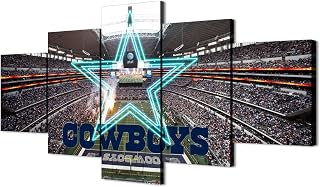 generic (60X100CM/5PCS) Framed Canvas Print Original Poster - Dallas AT&T Stadium With Cowboys Neon Sign - American football Wall Art for Home and Office Decor