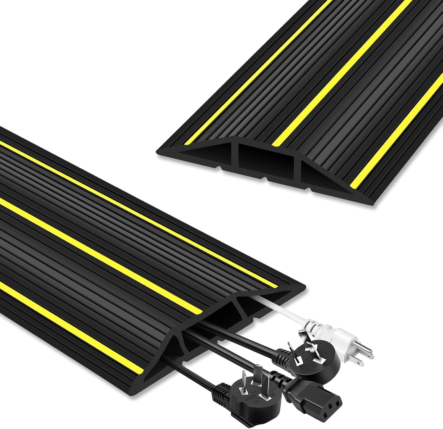 Floor Cable Protector, 3M Heavy Duty Floor Cable Cover with 3 Cord