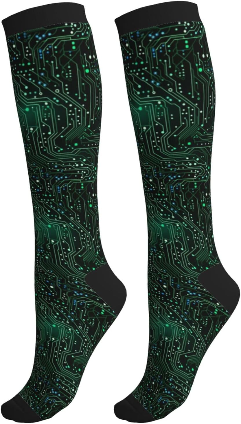 Compression Socks Women and Men 15-20mmHg-Circulation Support Socks for Athletic Running Cycling