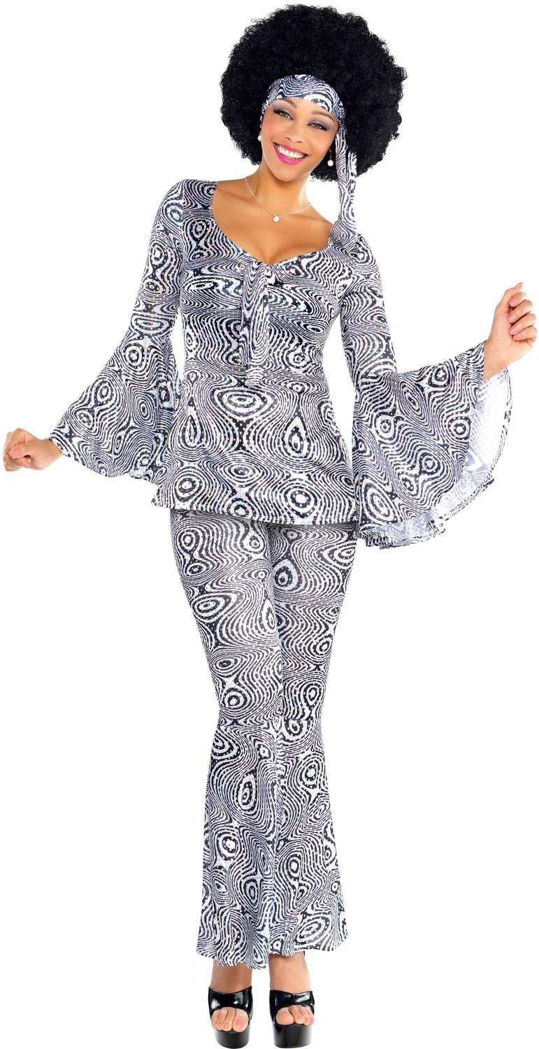 Adult Womens Dancing Queen Disco 1970s Fancy Dress Costume Amazon.co