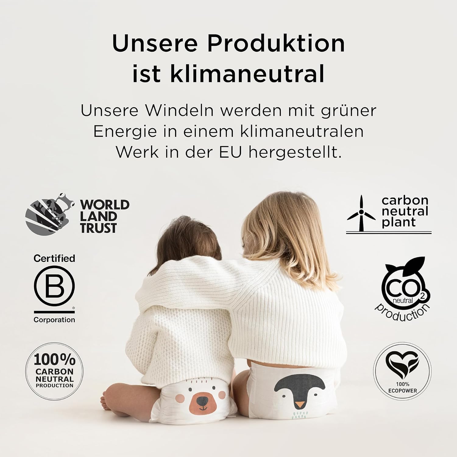 Kit & Kin Premium Windeln Größe 2 (4-8 kg) 152 Stück, Pflanzliche & Hypoallergene Babywindeln, Zuverlässiger Auslaufschutz, Vegan & Tierversuchsfrei