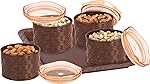 Porpoise Dry Fruit Serving Tray Box Set with Lid, 4 Piece, 500 ml each (Ks-4-Brown)