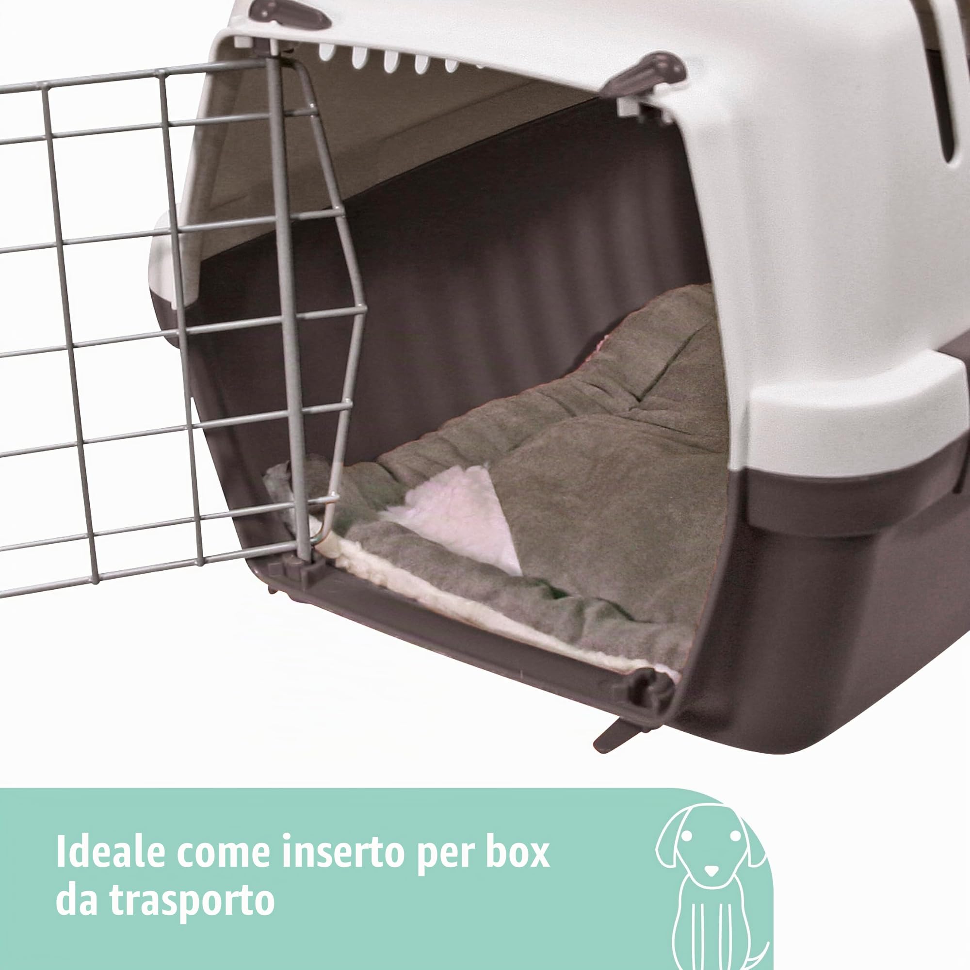 Kerbl Pet cuscino Cleo, grigio/bianco, 43x23x3 cm, cuccia, sdraio, cuscino, poliestere, per cani