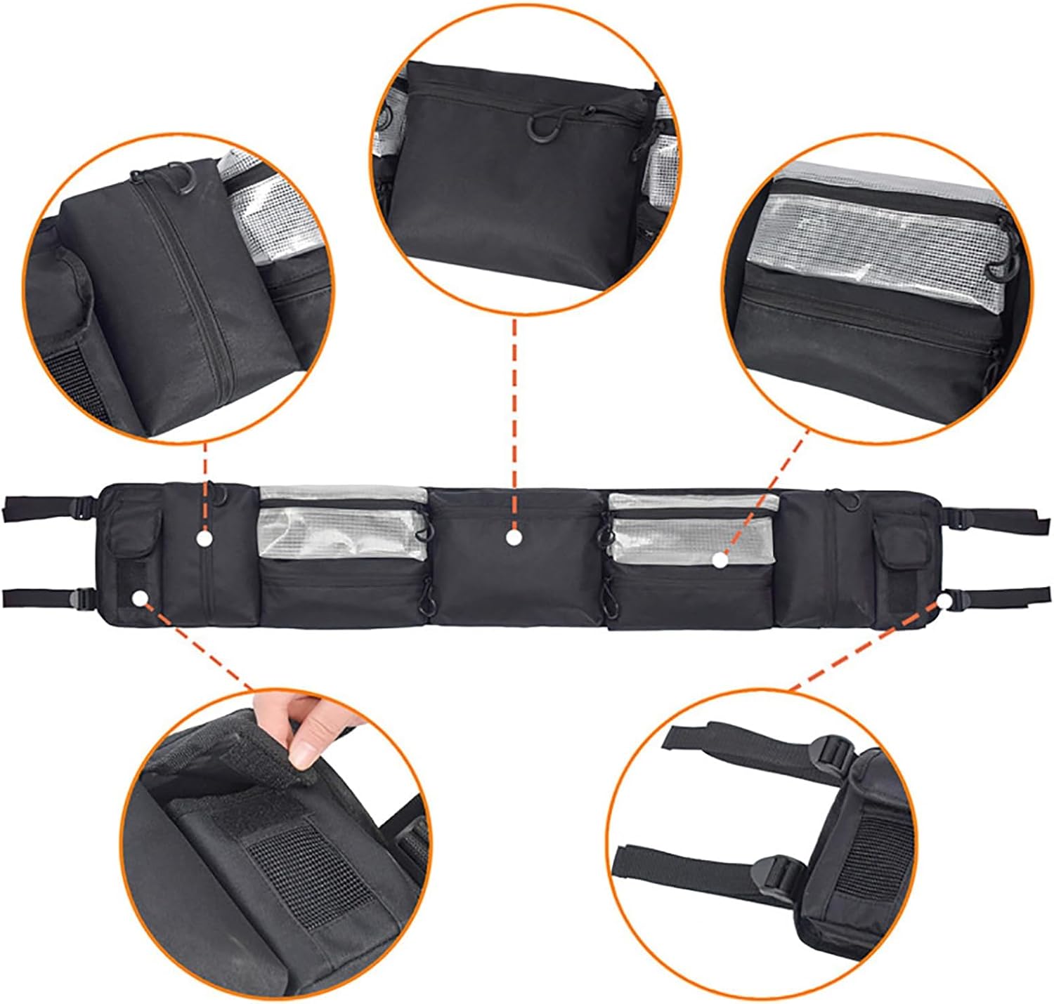 UTV Roll Cage Storage Bag for Segway Powersports Snarler 1997-2014, Heavy Duty Water Resistant Cargo Organizer, Tool & Gear Storage for Most Side-by-Side Vehicles