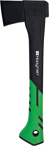 Hooyman Large and Small Hatchet with Heavy Duty Construction, V Grind Blade, Ergonomic No-Slip H-Grip Handle, Reinforced Fiberglass Core, and Safety