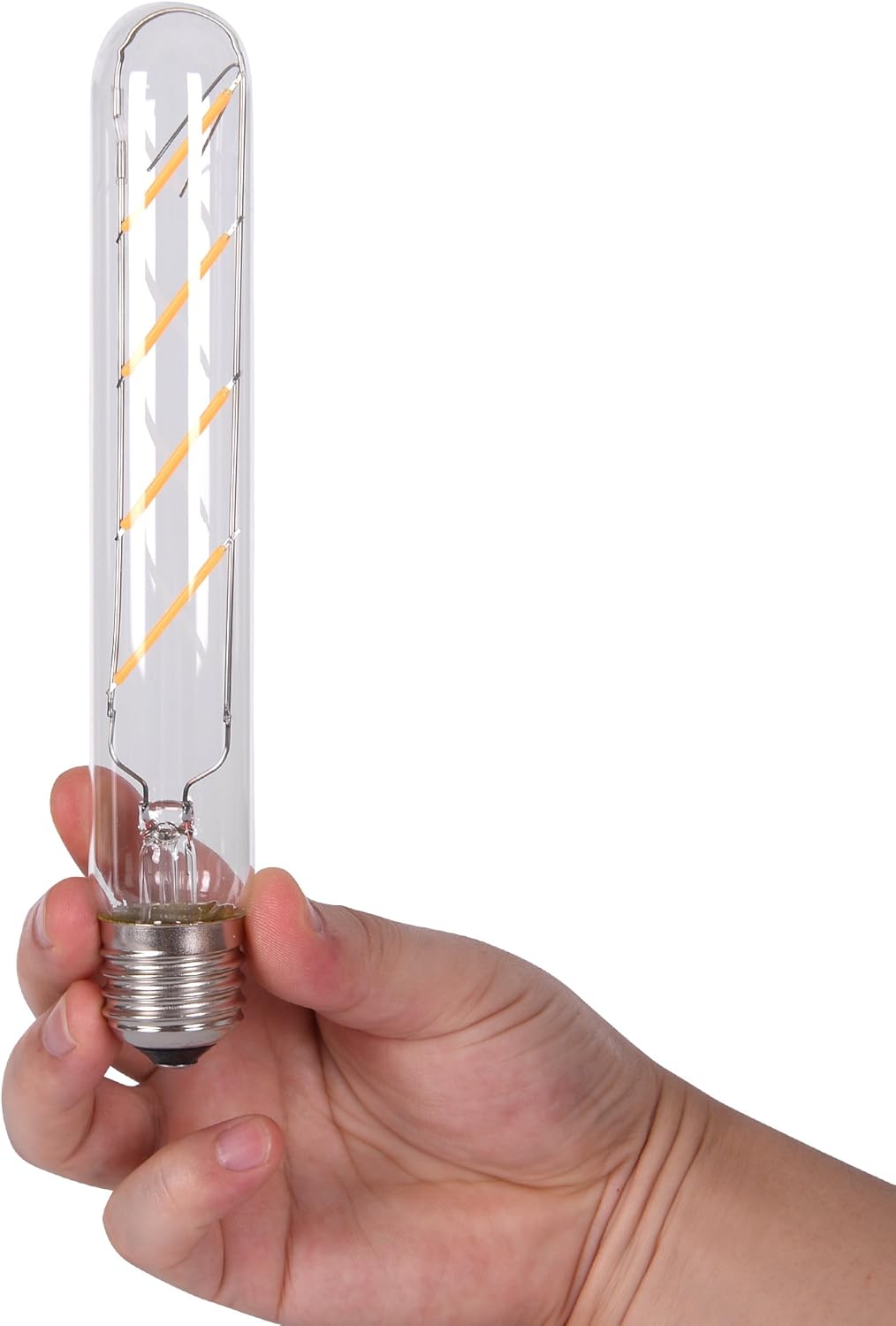 6 Pack DC 12 Volt T30 7.2" Glass Tube Tubular Warm White 2700k 4W LED Edison Filament Light Bulb E26 Medium Base Lamp Luxury Camping Glamping Tent Teepee Interior Vintage Off Grid Solar Lighting DC12V