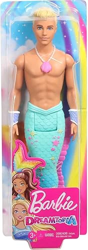 Miniatura 6 de Barbie Dreamtopia - Muñeca Merman, aproximadamente 12 pulgadas con cola de arcoíris azul y pelo rubio, para niños de 3 a 7 años