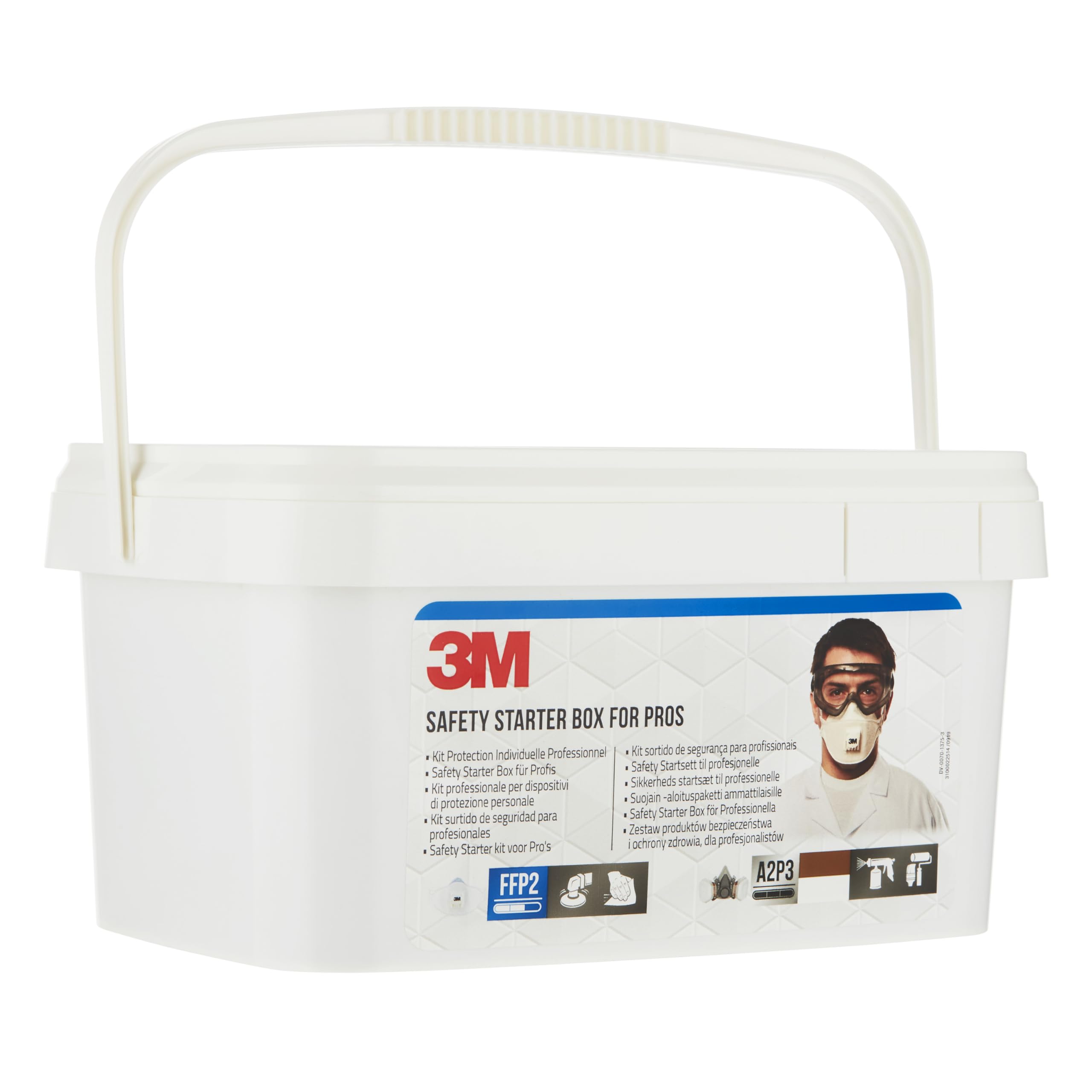 3M Sicherheitsbox (mit Atemschutzmaske, Halbmaske, Gehörschutzstöpsel und Arbeitsschutzbrille, sicherheitsausrüstung für Baustelle oder Werkstatt, inkl. Zubehör) 1000MCWE