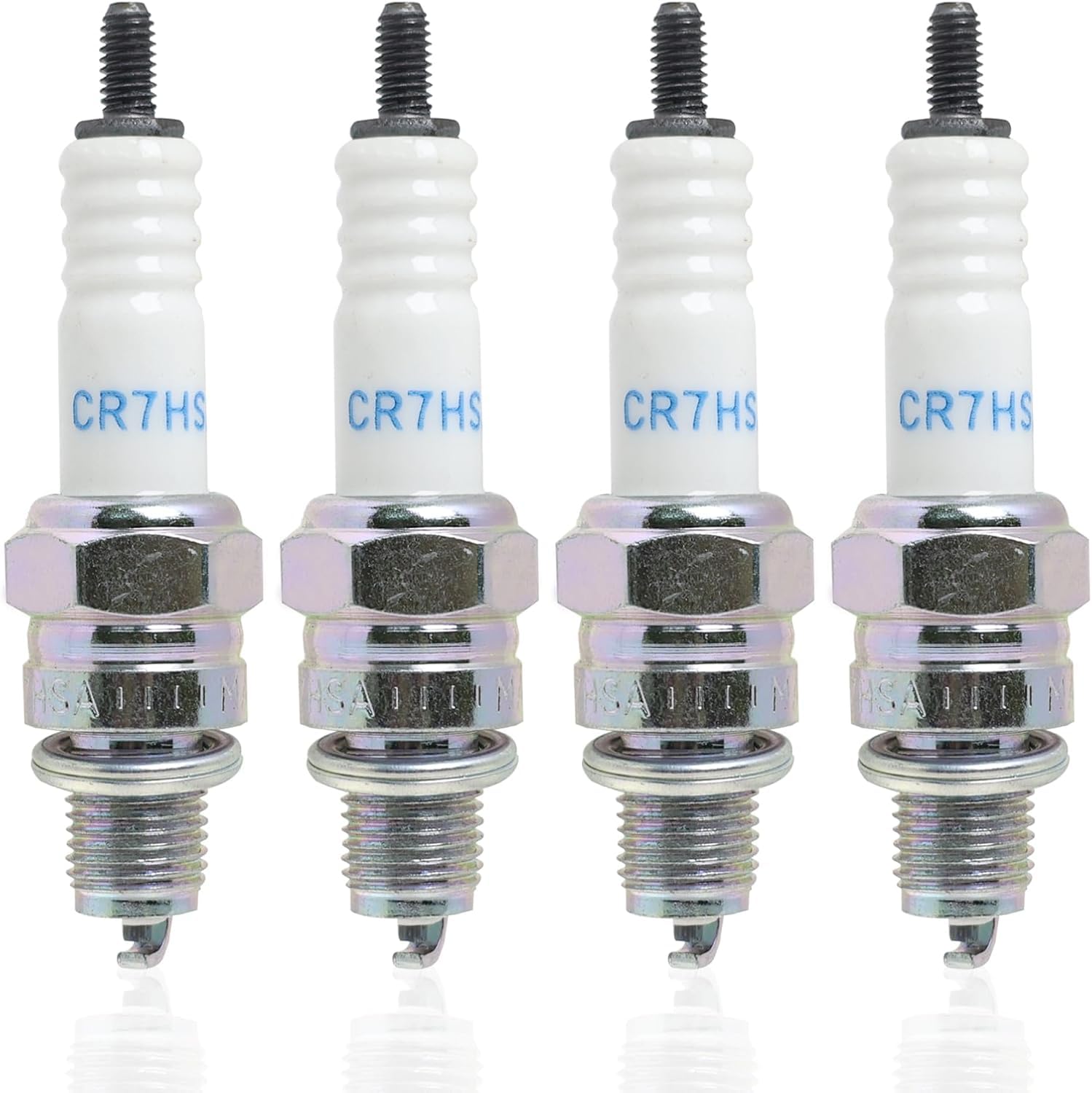 4 Pcs CR7HSA Spark Plugs, Replacement for NGK 4549 CR7HSA Spark Plug, Professional Nickel Alloy Standard Spark Plugs CR7HSA for Scooters and Motorcycles