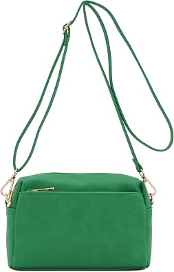 FashionPuzzle Triple Zip Small Crossbody Bag