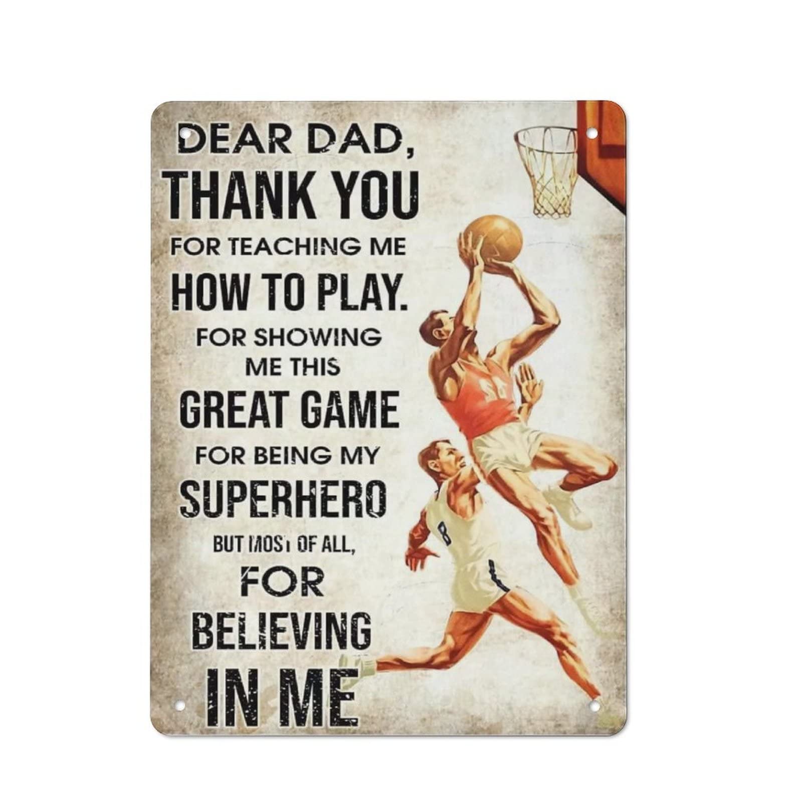 AOOEDM Dear Dad Vintage Metal Sign Wall Decor Metal Plaque for Cafe Bar Pub Home Beer Retro Poster 16x12 Inch