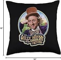 Vista 4 de Willy Wonka Chocolate Factory Scrumdiddlyumptious - Almohada (18.0 x 18.0 in), multicolor