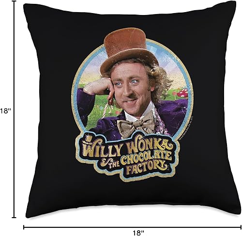 Miniatura 4 de Willy Wonka Chocolate Factory Scrumdiddlyumptious - Almohada (18.0 x 18.0 in), multicolor