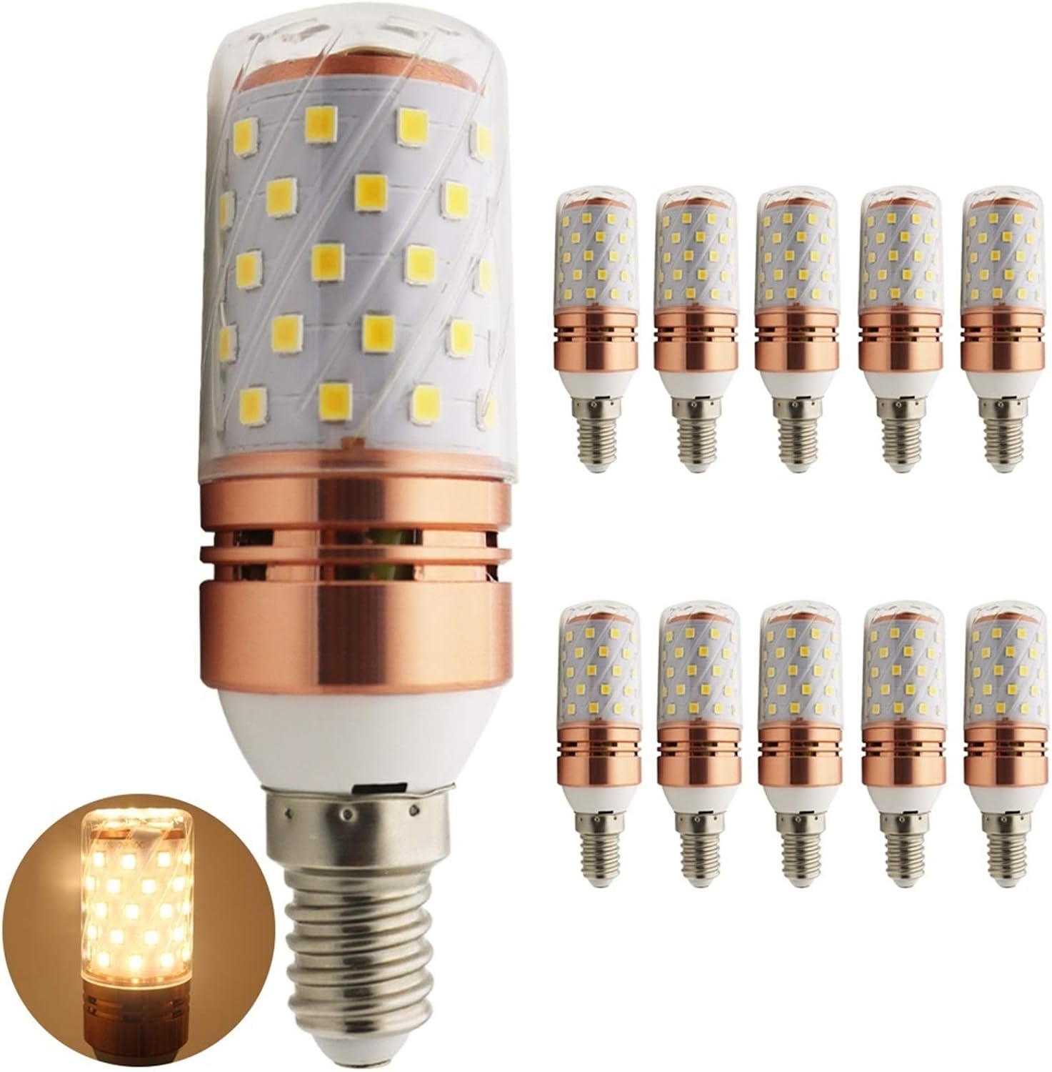 10X E14 Led Bulbs Light Lamps 2835 60 LEDs LED Corn Bulb LEDs Chandelier Candle Lighting 85-265V (Emitting Color : Cold White)