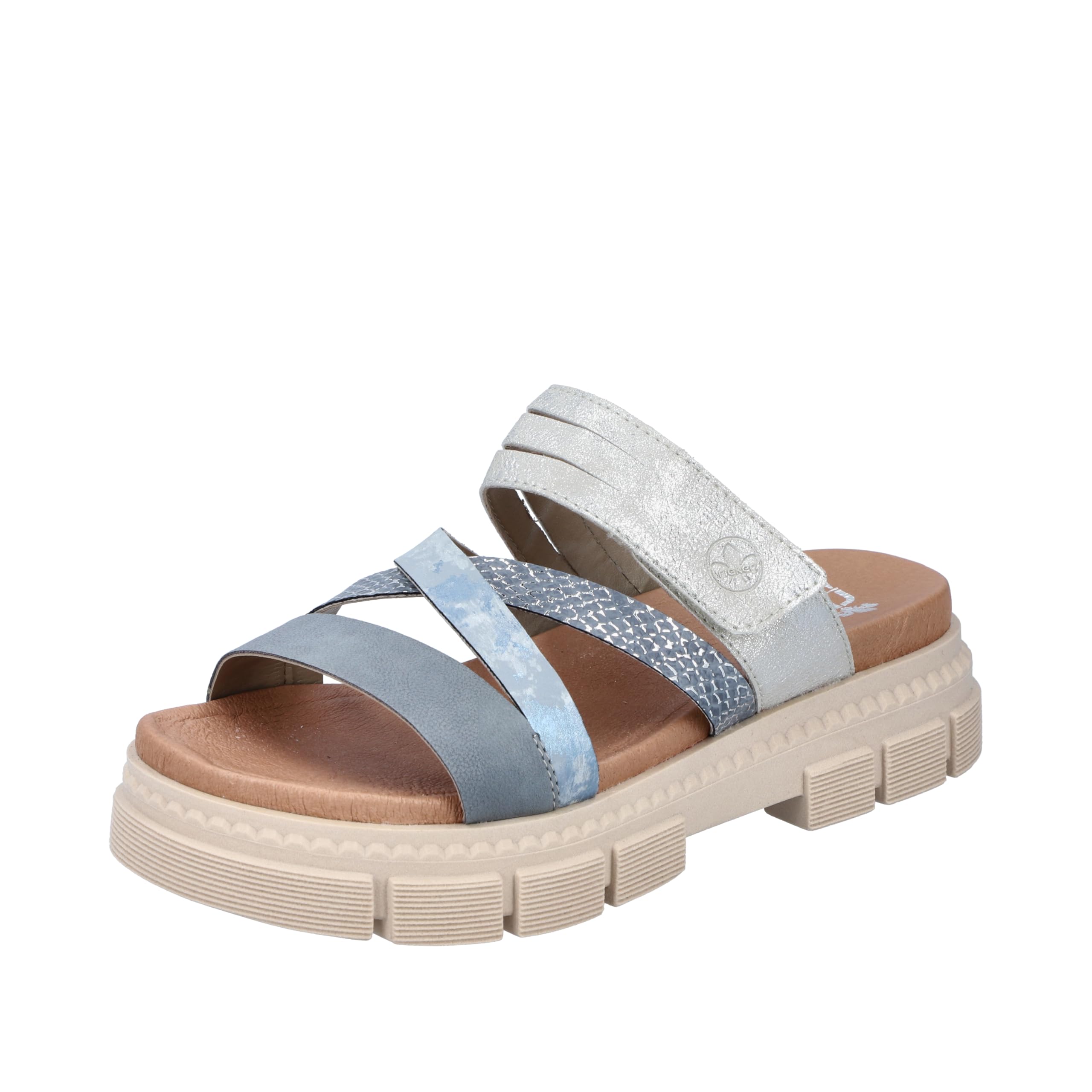 Rieker Women's V5356 Mules, blue, 3.5 UK
