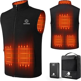 SNOW LEOPARD Heated Vest for Men with Battery Pack Included 16000mAh 7.4V