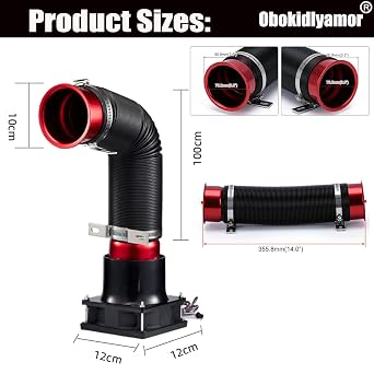 Obokidlyamor 2PCS Simulation Turbine Intake Pipe Wind Sense Speed Change on Steering Wheel PC USB for Logitech G923 G920 G29 Pro RS50 Base Intake Pipe Sim Racing Wind Simulator (Red)