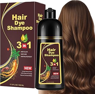 【2026 新しいアップグレード】 Hair Dye Shampoo 3 in 1 Hair Shampoo ヘアカラーシャンプー 白髪をカバーする黒の植物性、 10分クイックヘアダイ髪にダメージを与えない、男性と女性のためのマルチカラーヘアダイ、洗う・染める・育てる 3 in 1 hair color 500 ml (栗色)