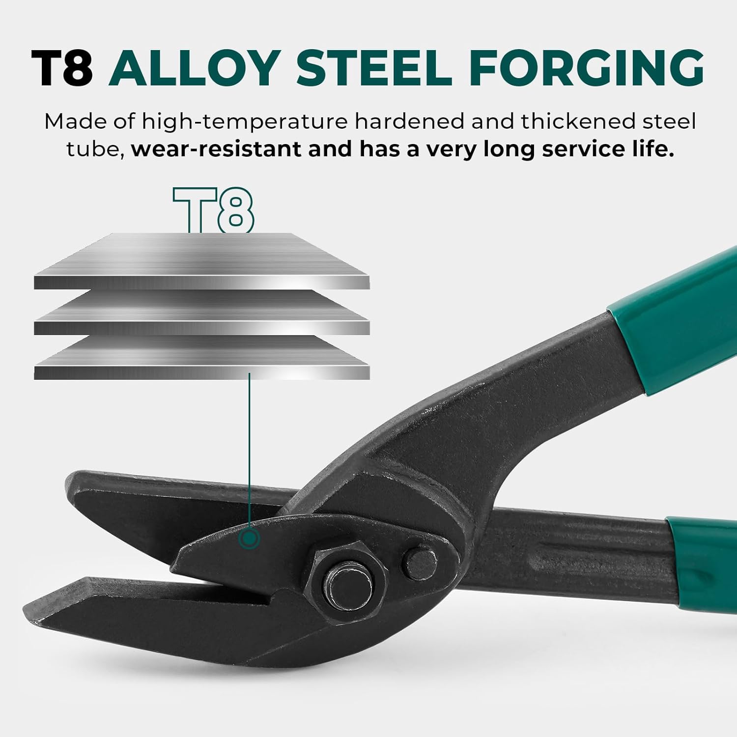 Strapping Cutter, 3/8" to 1 1/4" Width, 0.044" Thickness, for Steel & Polyester (PET) & Polypropylene (PP) Packaging Strapping, 12'' Heavy Duty Steel Strapping Cutter (Strapping Cutter)
