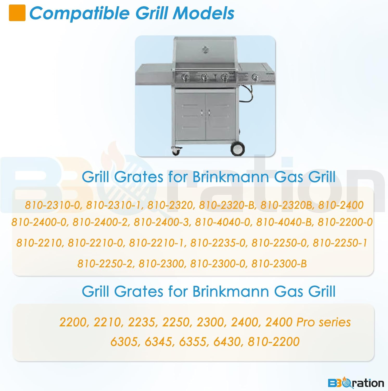19" x 12 1/2" Cooking Grid for Brinkmann 810-2310-0, 810-2310-1, Cast Iron Cooking Grates for Charbroil Grill Grates Brinkmann Grill Replacement Parts for Charmglow