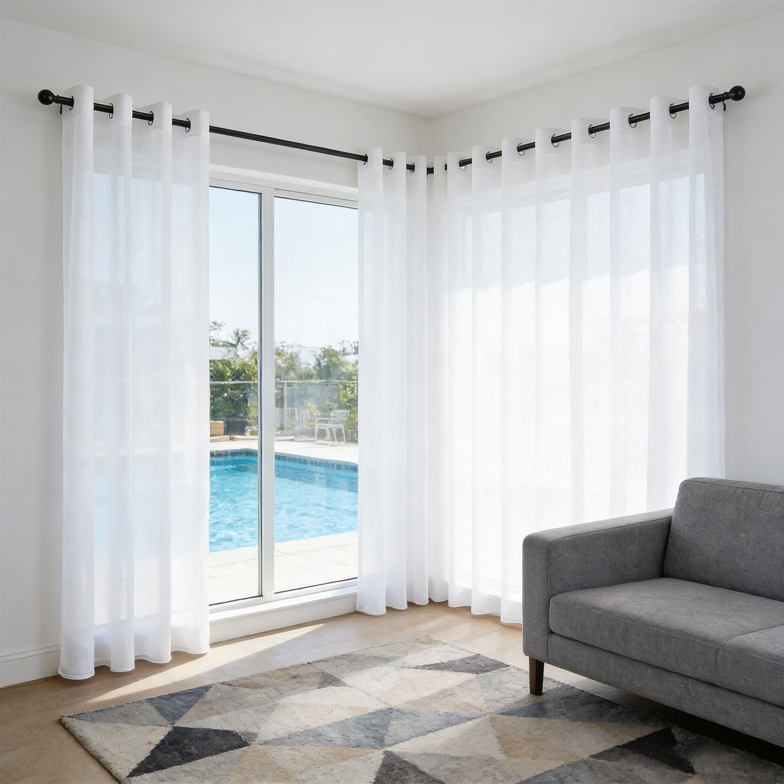 Voilage anti-UV et bloquer soleil blanc GUOJUN voilage fenêtre