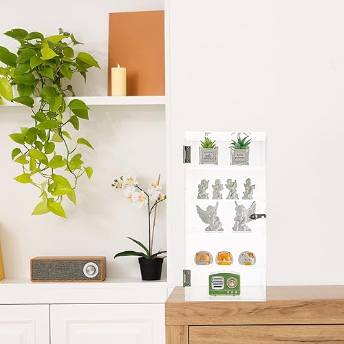 Vista 41 de Barydat Vitrina de acrílico con llave de bloqueo, vitrina transparente, vitrina, caja de almacenamiento segura multifuncional para tienda minorista