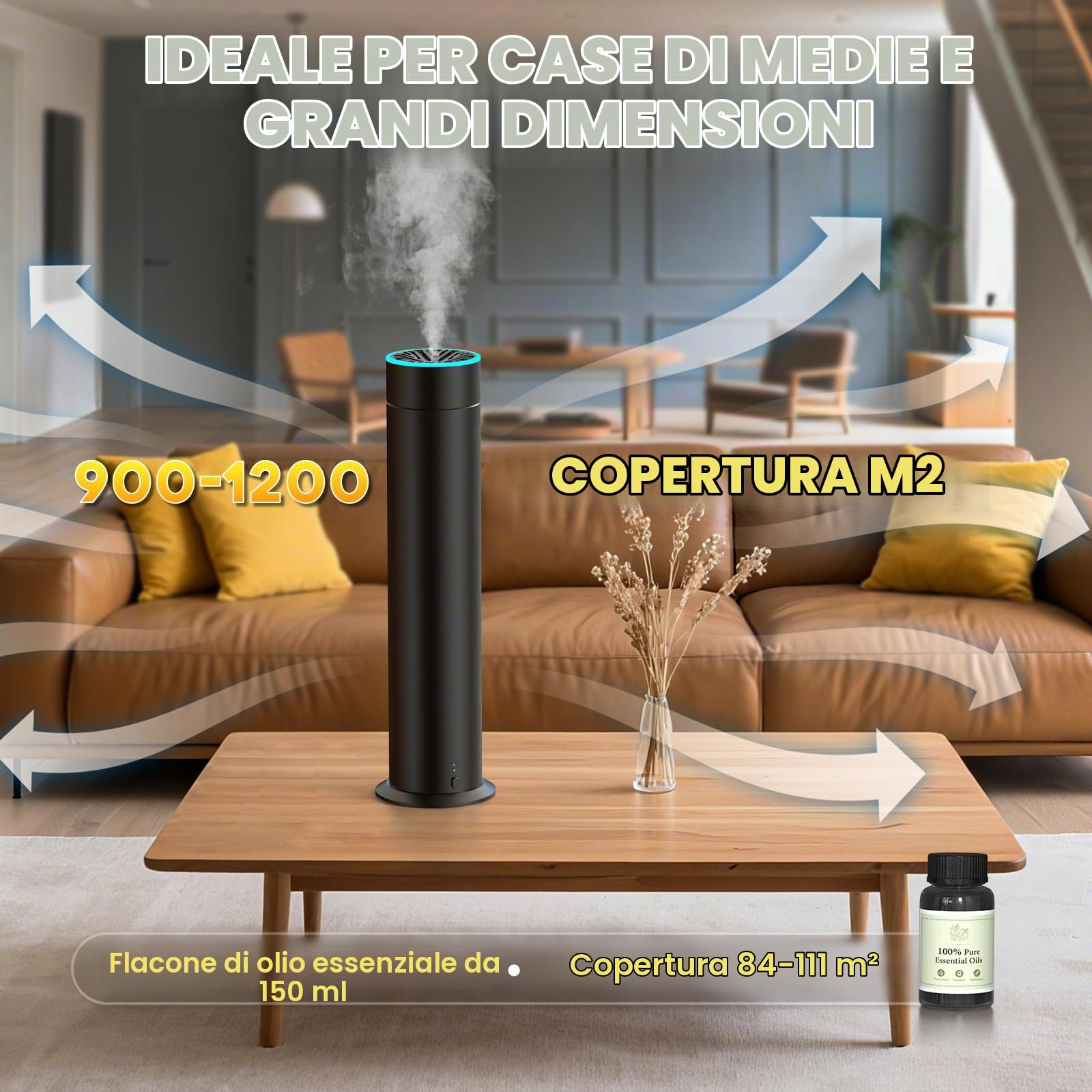 ShinePick - Set di diffusori di aromi senz'acqua, diffusore di oli essenziali, senza acqua, diffusore di profumo di lusso, con 5 bottiglie di olio essenziale
