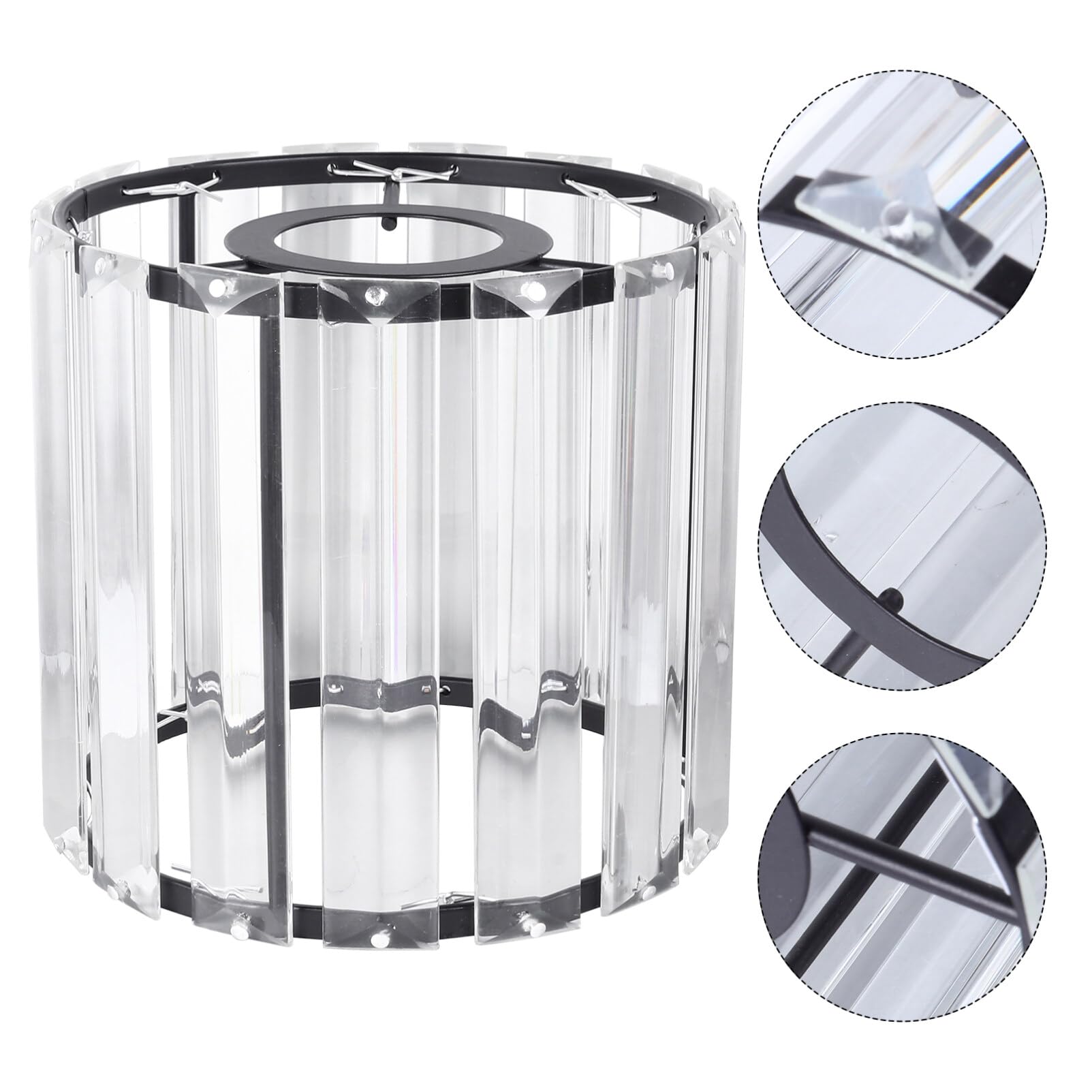 Veemoon Small Clear Crystal Barrel Lampshade - Image 3