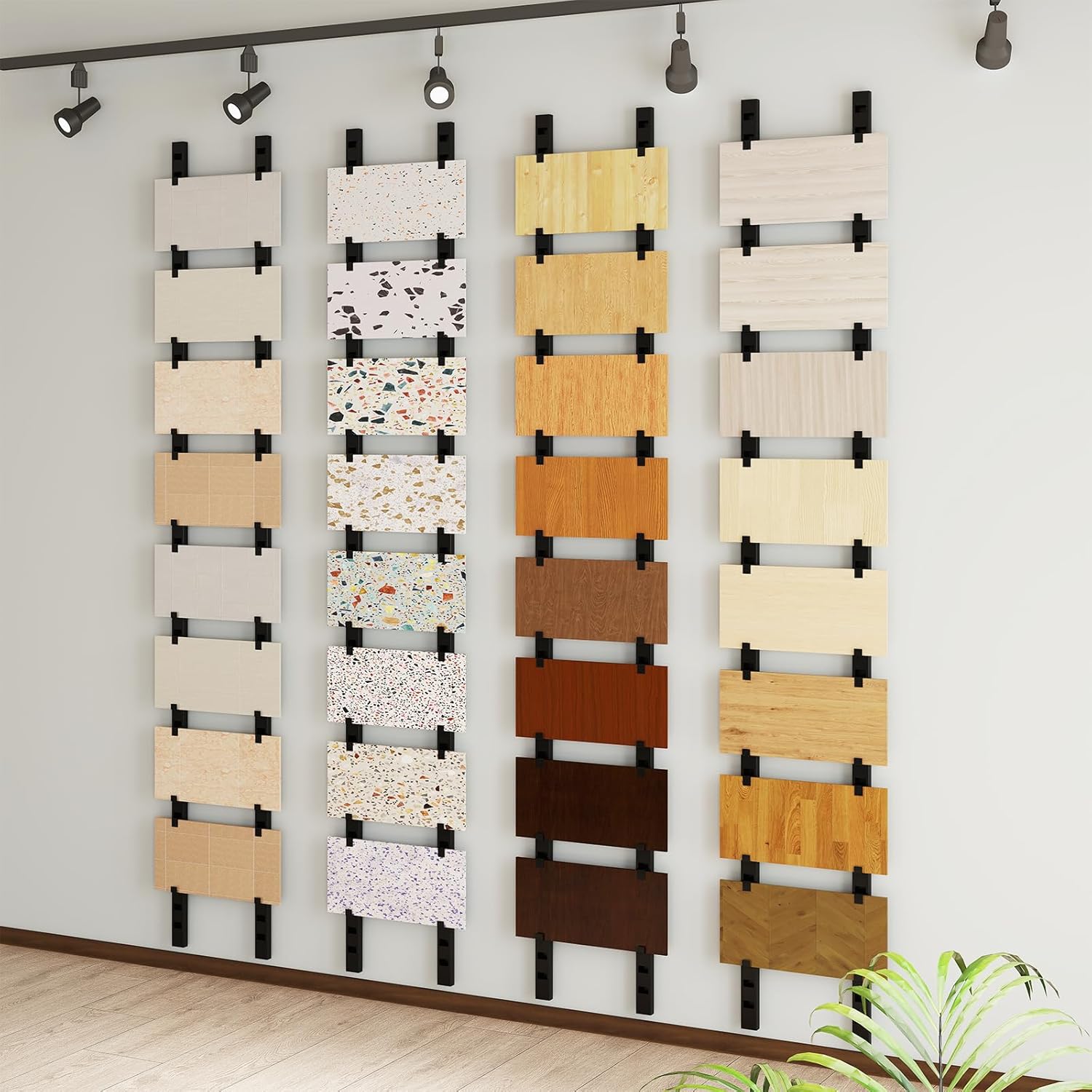 Tile Display Rack, Wall Mounted Tile Sample Display Rack for Retail Stores, Multi Layer Ceramic Sample Storage Organizer, Tile Display Stand for Vendor Commercial Exhibition Display
