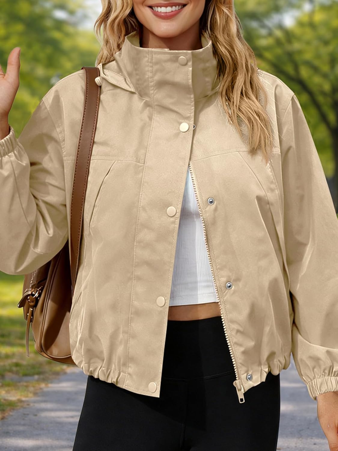 Yousify Womens Lightweight Jacket Windbreaker Hooded Athletic Sun Protection Outerwear Hiking Jackets Spring Coats