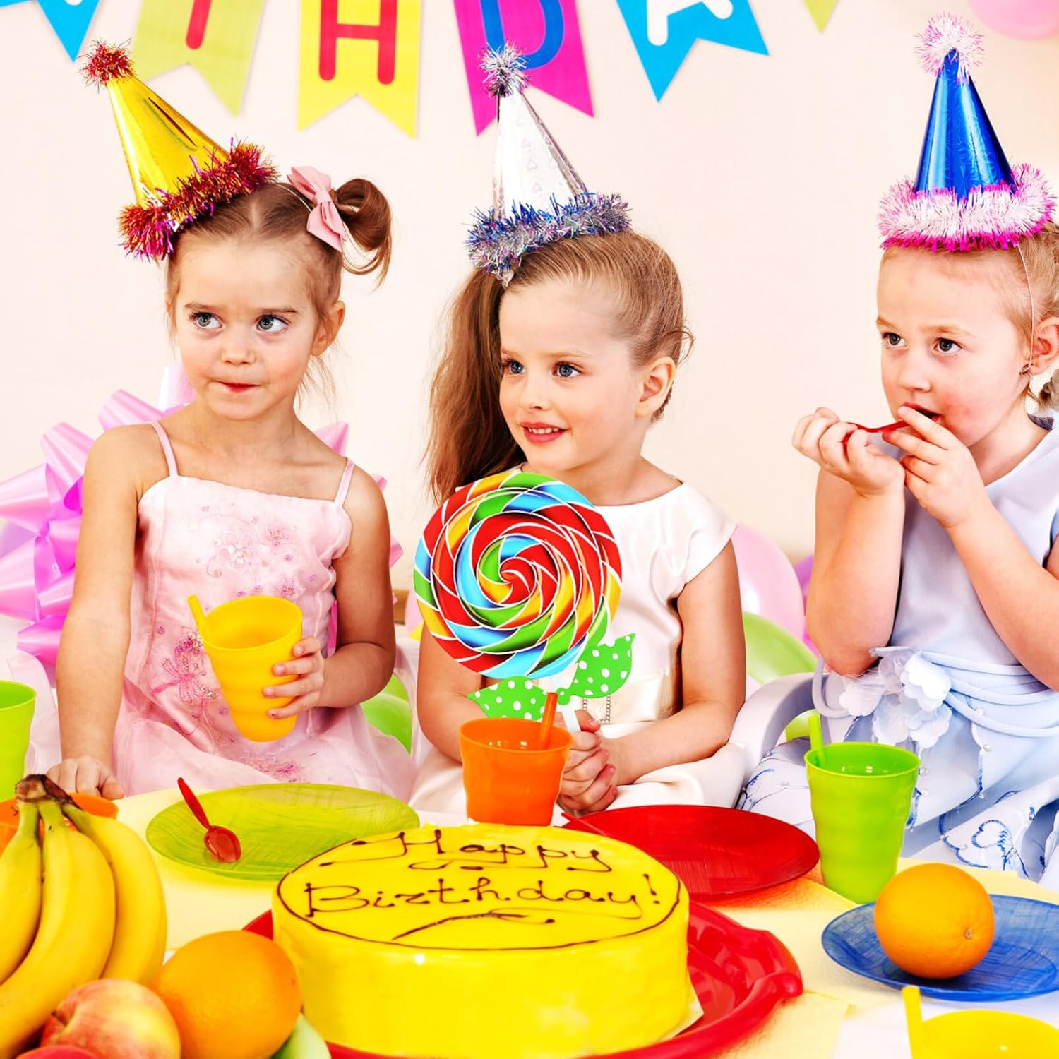 Giant Lollipop: 12.7" Jumbo Swirl Lollipop Props - Large Fake Candy Photo Props for Candy Themed Party & Whimsical Book Character Decor