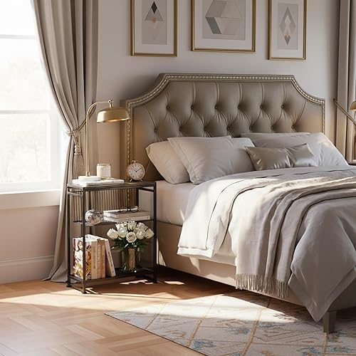 Miniatura 2 de Dulcii Mesa auxiliar pequeña para espacios pequeños - Mesa auxiliar delgada con revistero, mesa auxiliar estrecha para sala de estar, mesita de