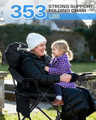 Miniatura 5 de Sportneer Silla de camping plegable Silla de camping de 3 ángulos ajustables con respaldo reposacabezas y bolsa de transporte - Silla plegable