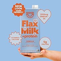 Vista 3 de Good Karma Leche de lino y vainilla + proteína, 32 onzas (paquete de 6), alternativa a la leche no láctea, a base de plantas con 0.28 oz de proteína