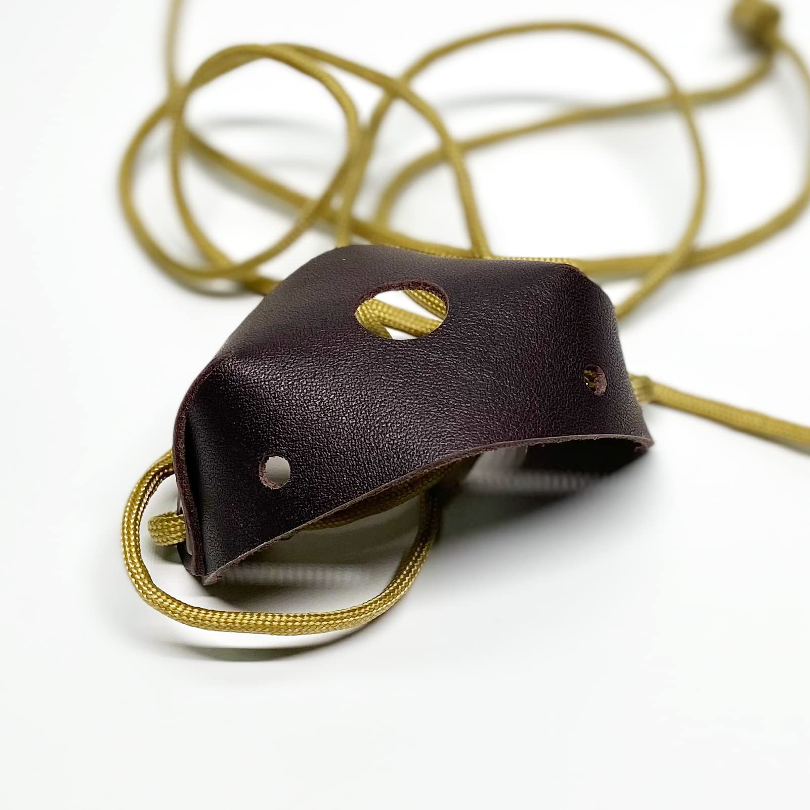 Parallel Halo Shepherd Sling Handmade Paracord Leather Throwing Sling Old-Fashioned Slingshot (Brown)