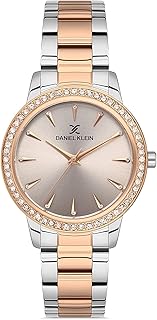 ساعة أنالوج للنساء من دانيال كلاين، مقاس 35 ملم، لون رمادي، أبيض/ روز جولد، DK.1.13162-4، تناظري
