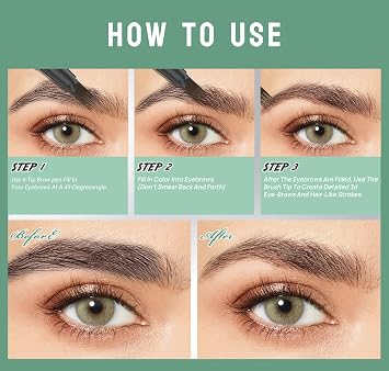 Magic Eyebrow Pencil, Microblading Eyebrow Pen with 4 Fork Tip,Waterproof Long-Lasting Eyebrow Pen Eyebrow Brush Creates Hair Like Natural Brows, Last All Day (Black Brown)