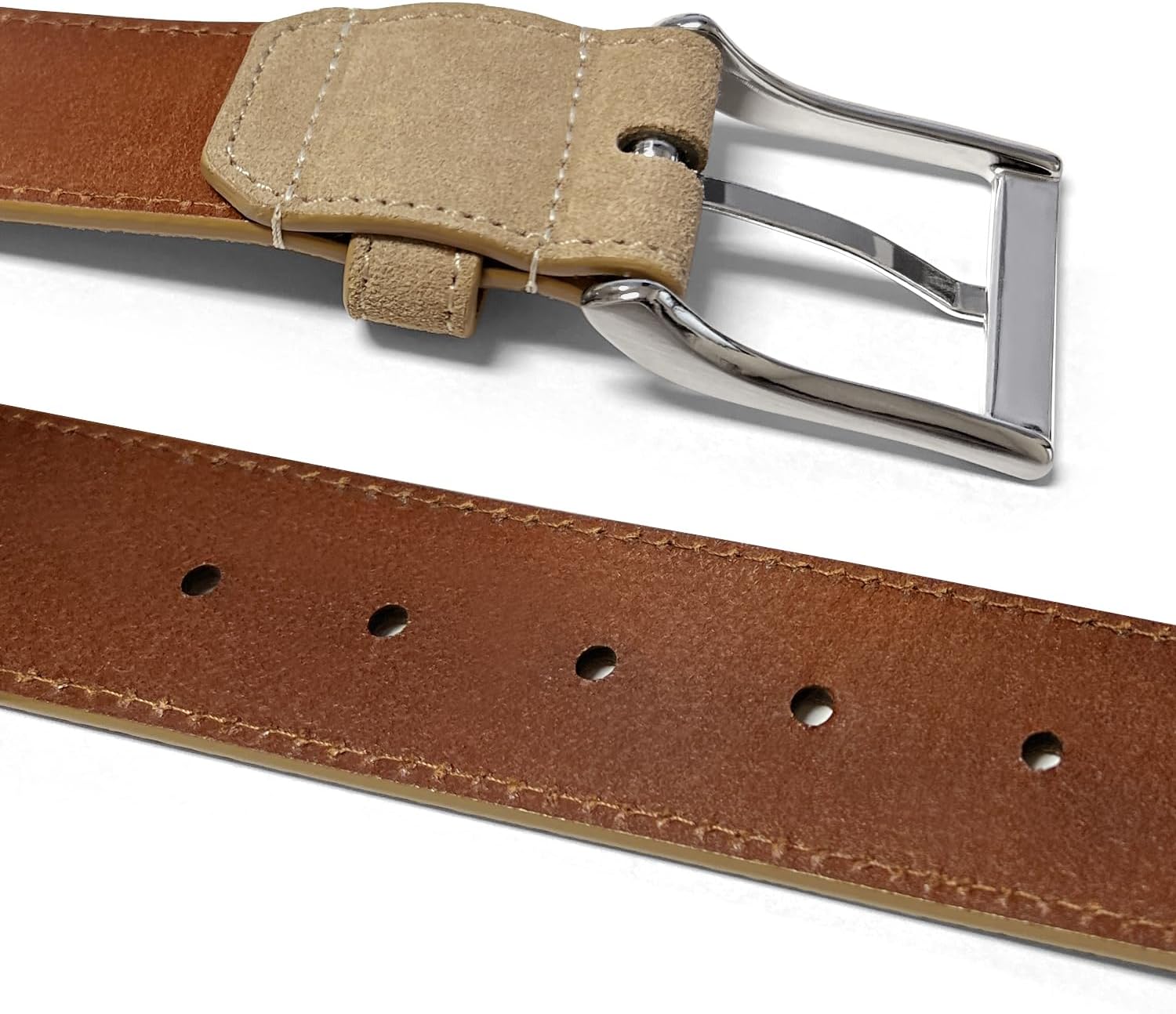 Men's Suede Leather Belt Genuine Leather Casual Dress Belt or Ratchet Belt Multi Color & Width Style - Image 7