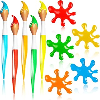 10 Pcs Colorful Art Party Decorations Set with Inflatable Paint Brushes Balloons Large Paint Splatter Balloons Prop Kit for Art Paint Back to School Party Favor