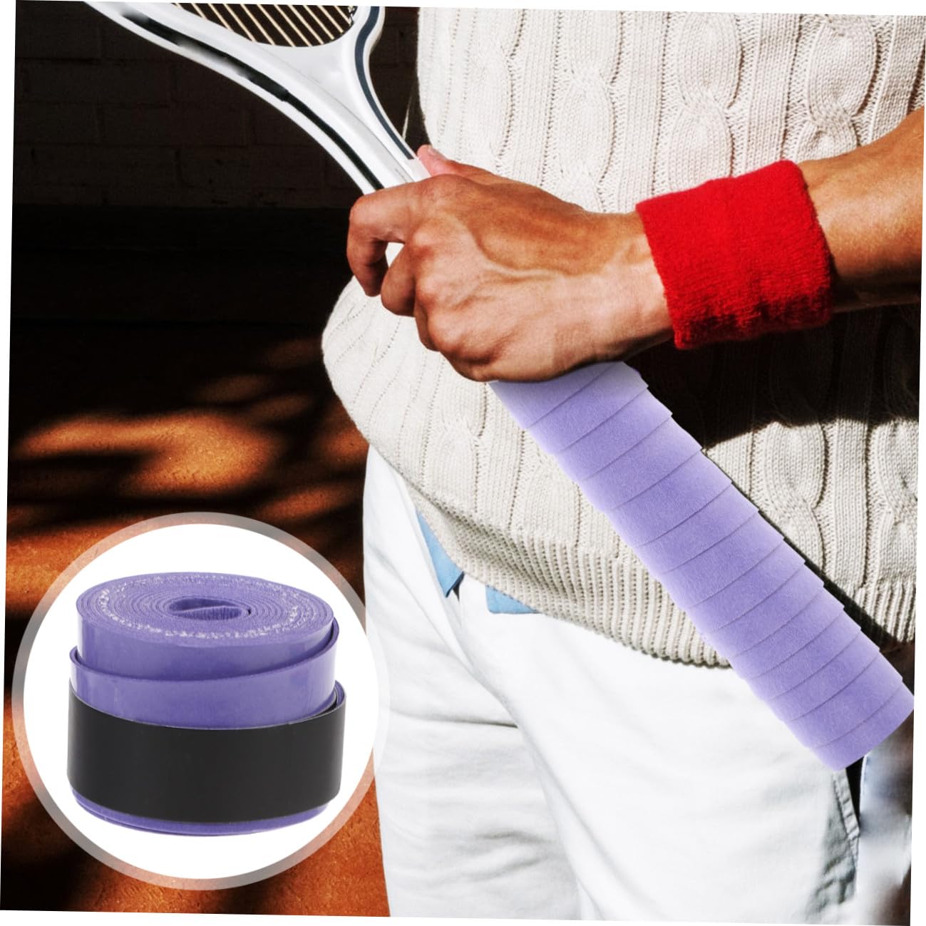 Abaodam Colla per Racchette da Badminton Impugnatura Assorbente per Racchetta da Tennis Fasce per Racchette Assorbenti Il ​​Sudore Nastri per Racchetta Viola,Porpora