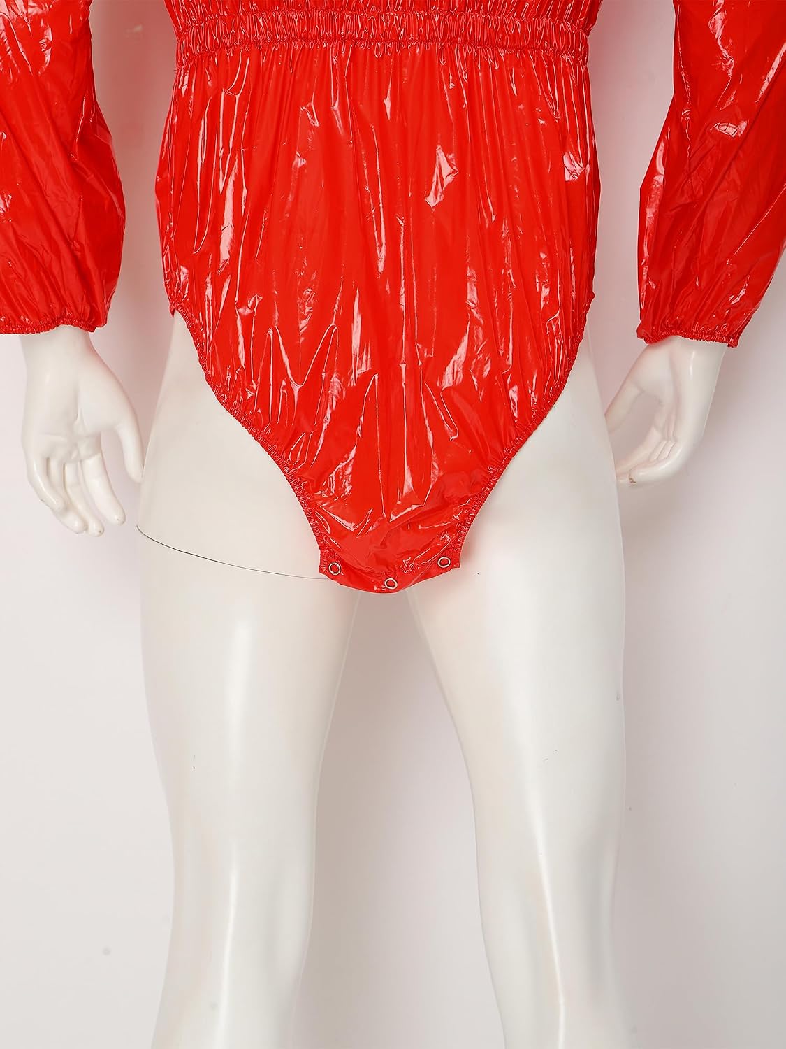 Men Bodysuit Crew Neck Night Club Diaper Coveralls | Waterproof Bodysuit,Leakproof,Incontinence Leotard,Lightweight Adjustable Fit,Elastic Waist,Sissy Pvc Panties,Nightwear