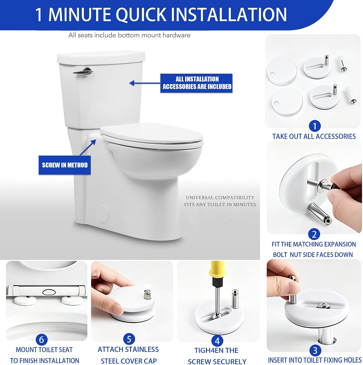 V-Shaped Family Toilet Seat with Built-in Toddler Seat | Soft Close & Quick Release , Crack-Resistant PP Oval Toilet Seat, Easy Remove and Clean, No Slam Quiet Close