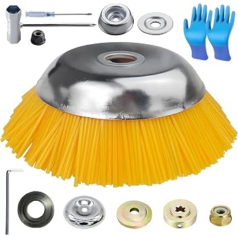 Weed Brush Nylon Brush Weed Brush Wild Herb Brush Nylon Brush Cutter Nylon Weed Brush Head Nylon Bristles 200 mm x 25.4 mm for Grass Trimmer Brush Cutter Weed Moss Removal