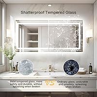 Vista 13 de WTTY LED Bathroom Mirror 32"x32" with Backlit and Front Light,Stepless Dimmable LED Mirror for Bathroom,Anti-Fog Lighted Bathroom Vanity Mirror