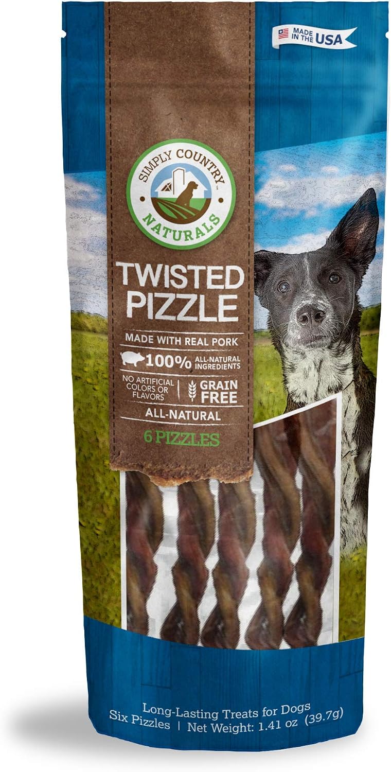 Simply Country Naturals Pork Pizzles For Dogs, 6-Count